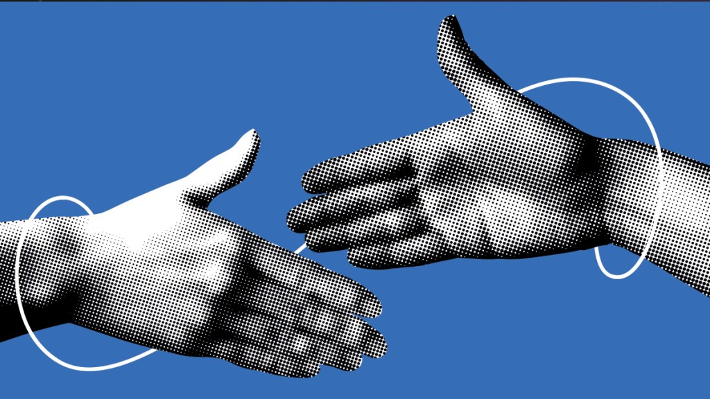 vector of hands getting ready to shake